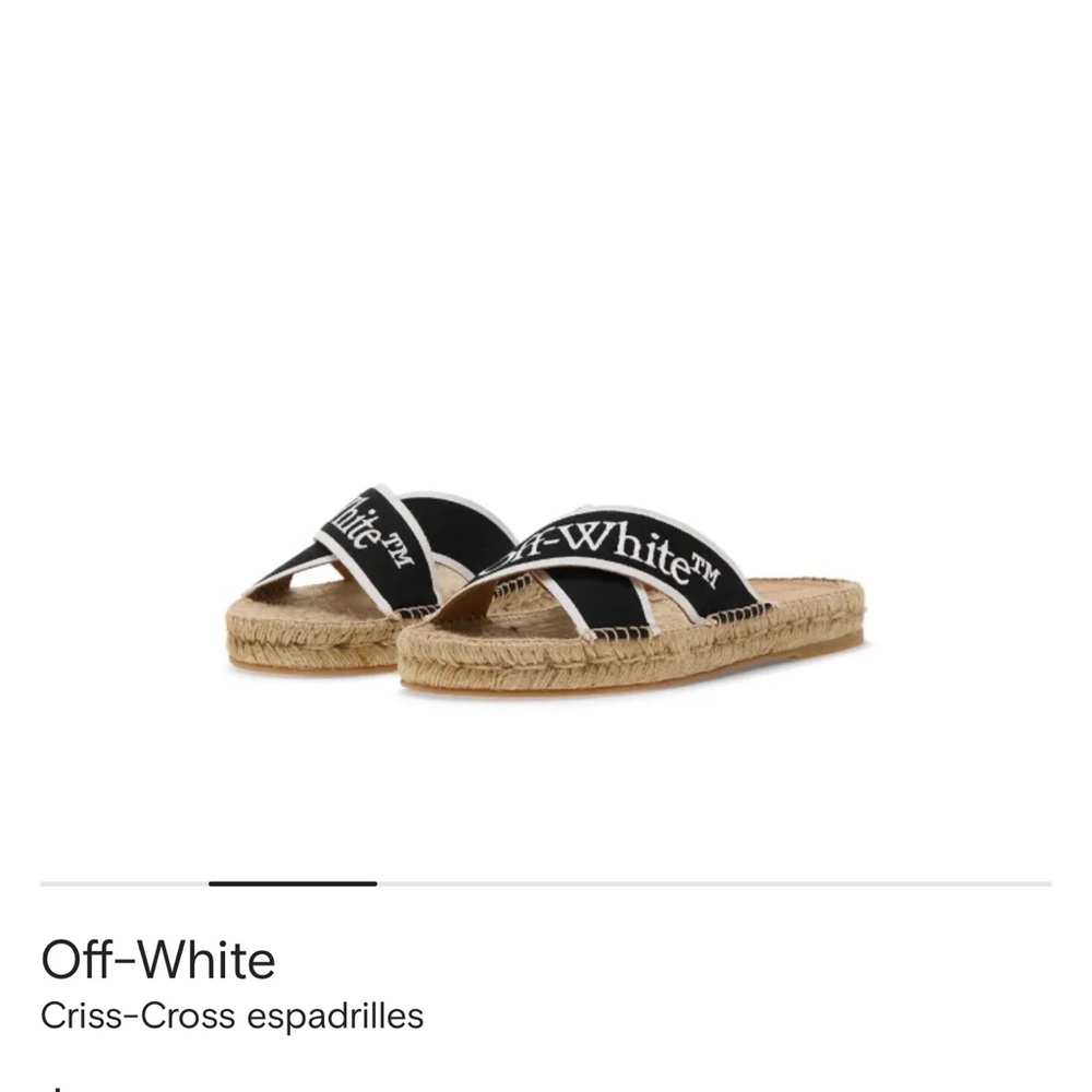 Off-White Black Espadrille Slides